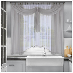 Штора для кухни Nivasan Жасмин цвет серый