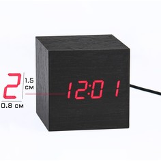 Настольные электронные часы "Цифра", 6.5 х 6.5 см, красная индикация ТероПром
