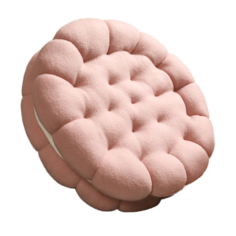 Подушка декоративная Сидушка на стул Печенье с начинкой розовая 35x35x9 см Plush Story