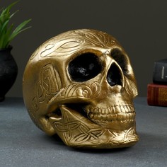 Фигура "Череп" золото, 19х13см Хорошие сувениры