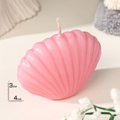 Свеча фигурная "Ракушка", 3,2х4,5 см, розовая Богатство Аромата