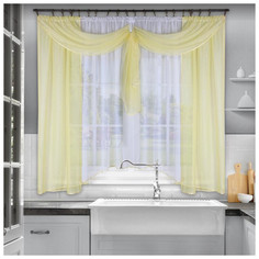 Штора для кухни Nivasan Жасмин цвет лимон