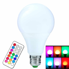 Светодиодная лампочка RGB с пультом дистанционного управления 65х115 мм 5 шт Da Privet