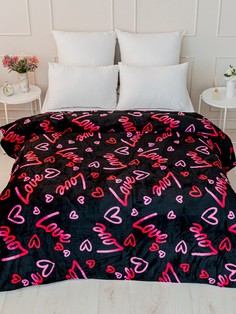 Плед Павлина Love черный, 200х220 Pavlina