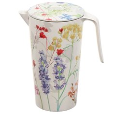Кувшин бамбук, с крышкой, Вальс цветов, Y4-5470, 17х22х13 см No Brand