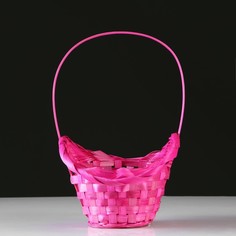 Корзины плетеная, бамбук, D 21, 13 см, H 14, 29 розовая No Brand