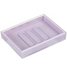 Мыльница настольная, пластик, 11х9х2.5 см, лиловая, T2022-7074 No Brand