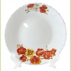 Тарелка десертная "Орхидеи" 19 см МФК, стеклокерамика, MFK08299_S, 6шт
