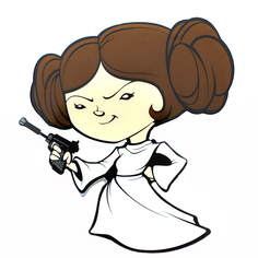 Пробивной мини 3D светильник "StarWars" (Звёздные Войны)-Leia Organa (Лея Органа-Соло)