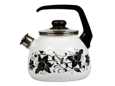Чайник Vitrosse Tango эмалированный со свистком 3,0л белоснежный 1RC12