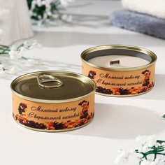 Натуральная свеча в жестяной банке из соевого воска "Молочный шоколад с карамель", 7,5х3 с Богатство Аромата