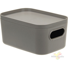 Коробка ИНФИНИТИ 0,65л с крышкой французcкий серый Idea