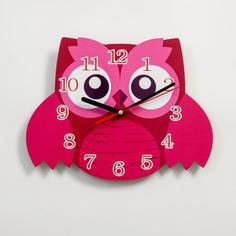 Часы настенные, серия: Детские, Розовая сова, 24 см, микс Solomon