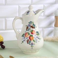 Кувшин «Клубничка», с крышкой, 2 л, 10?27 см, 1 сорт, авт. Рогочая Н.В. No Brand