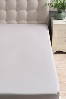 Простыня натяжная 90x200x25 21maison светло-серый 100% хлопок (сатин), 220 тс 60292048