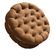 Подушка декоративная Сидушка на стул Печенье с начинкой коричневая 35x35x9 см Plush Story