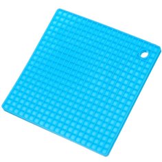 Подставка под горячее, силикон, квадратная, 17.2 см, голубая, Y4-7003 No Brand