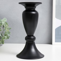 Подсвечник металл на 1 свечу "Атмосфера" чёрный матовый 22х11,5х11,5 см No Brand