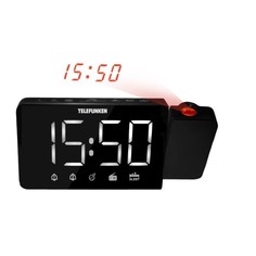 Часы электронные настольные, с будильником, FM радио, проекцией, USB, 16.9 х 8.4 х 3.9 см Telefunken