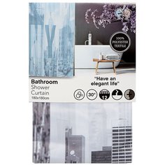 Штора для ванн 180х180 см, полиэстер, Большой город, Y3-812 Shower Curtain