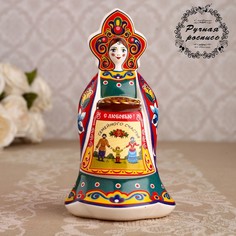Сувенир кукла "С караваем", 12 см, керамика No Brand