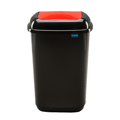 Контейнер для мусора PLAFOR Quatro bin 45 л черный с красной плавающей крышкой