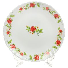 Тарелка десертная, стеклокерамика, 19 см, круглая, Фламенко, Daniks, BY23LHP75