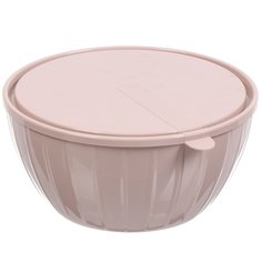 Салатник пластик, круглый, 2.8 л, с крышкой, Vanilla, Sugar&Spice, SE186711005, латте