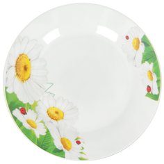 Тарелка десертная, керамика, 18 см, круглая, Ромашка, т7-7869 No Brand