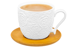 Чашка для капучино и кофе латте 220 мл 11х8,3х7,5 см Elan Gallery Розы