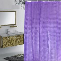 Штора для ванной с 3D эффектом / 180 х 180 см / цвет фиолетовый Mirus Group
