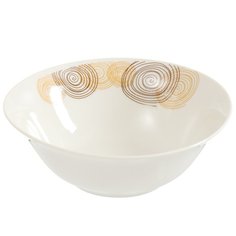 Салатник керамика, круглый, 15 см, 0.4 л, Бежевые круги, Daniks