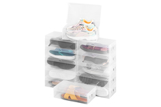 Набор 12 коробок для хранения женской обуви 30х18х10 см El Casa Прозрачные