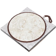 Подставка под горячее, керамика, круглая, 16 см, Бежевый мрамор, 322537 No Brand