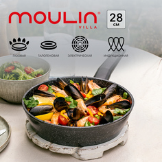Сковорода антипригарная глубокая Moulin Villa Black Edition BE-28-DI, 28 см, индукция