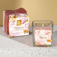 Свеча в стакане Сочиняй мечты, аромат малина, 5,3 х 5,3 х 5,5 см No Brand