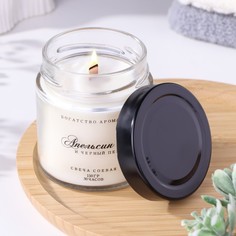 Богатство Аромата Ароматическая свеча из соевого воска в банке,150 г,деревянный фитиль,апе