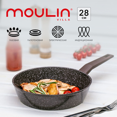 Сковорода антипригарная глубокая Moulin Villa Brown Edition BR-28-DI, 28 см, индукция
