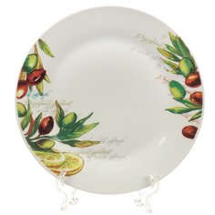 Тарелка обеденная, керамика, 23 см, круглая, Олива, Daniks