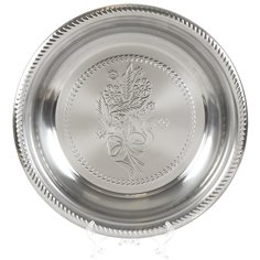 Поднос нержавеющая сталь, 34 см, круглый, Y4-4951 No Brand