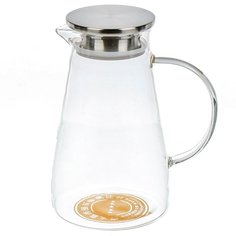 Чайник заварочный стекло, 1.6 л, с металлической крышкой, Кувшин, Y6-6478 No Brand