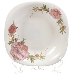 Тарелка суповая, стеклокерамика, 23 см, 0.675 л, квадратная, Пион, Daniks, FFSP-90/K1306-2