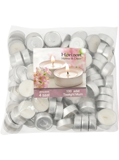 Свеча чайная MIR LIGHT HorizonCandle плавающая гильза на 3ч горения h14d37 мм 100 шт уп