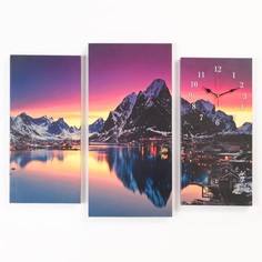Часы настенные модульные, серия: Природа, "Горы", 60 х 80 см Сюжет