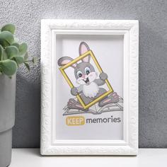 Keep memories Фоторамка пластик L-2 10х15 см белый (пластиковый экран)