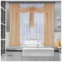 Штора для кухни Nivasan Жасмин цвет коричневый