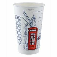 Стакан бумажный для горячих напитков IP London Red 1-сл d90 мм 400 мл, 50 шт. No Brand