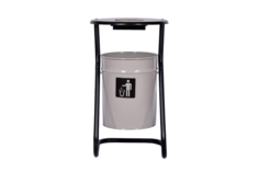 Урна уличная металлическая ПРОФМЕТСТИЛЬ серая с пепельницей