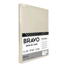 Простыня Bravo 220 х 215 см поплин светло-бежевая