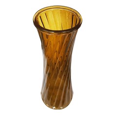 Ваза стеклянная декоративная NiNaGlass Аэлит настольная коньячный 30 см